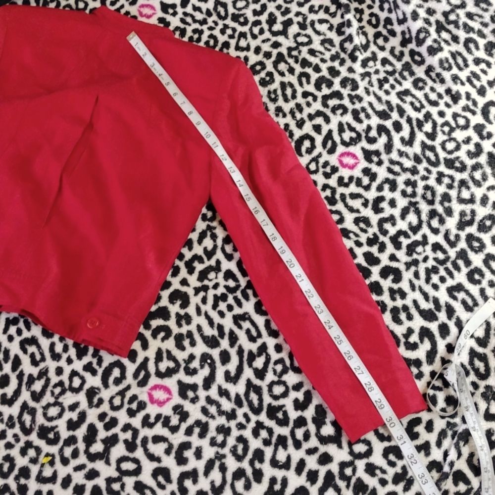 Elegant Red Women's Blazer - Picture 7 of 13
